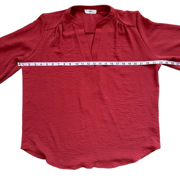 Entro Women's Split Neck Top 3/4 Sleeves Rust Size Large - Picture 5 of 10